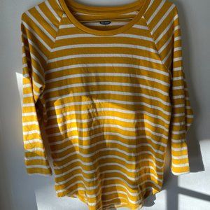 Yellow and White striped Old Navy long sleeve shirt